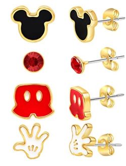 Mickey and Minnie Mouse Fashion Stud Earring Set - 3/4/5 Pairs Per Set