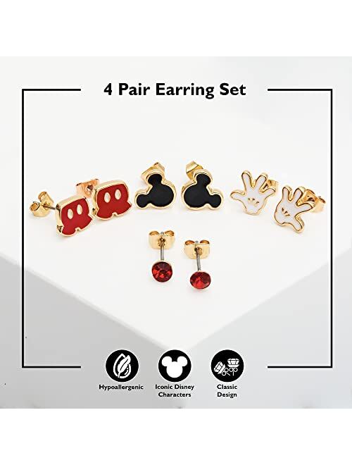 Disney Mickey and Minnie Mouse Fashion Stud Earring Set - 3/4/5 Pairs Per Set
