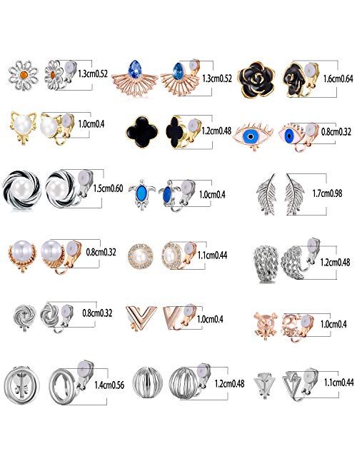 Tamhoo 18/20 Pairs Assorted Clip on Earrings for Teens Girls-Clip on Earrings Pack for Women-Clip on Earrings Set for Grils