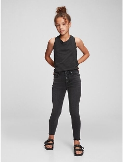 Kids High-Rise Distressed Ankle Jeggings with Washwell