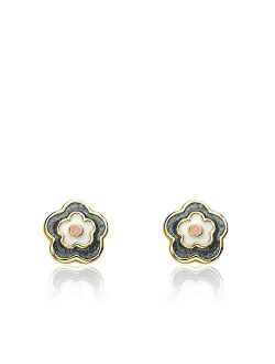 14k Gold Plated Stud Earring - Surgical Steel Post For Sensitive Ears