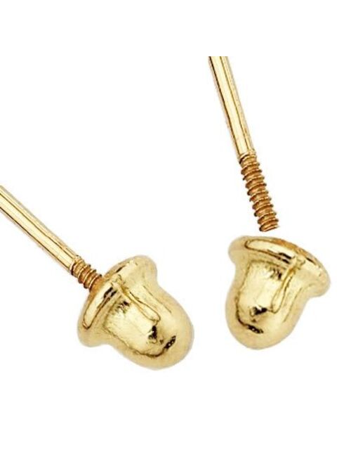 The World Jewelry Center 14k Yellow Gold Dolphin Stud with Screw Back - 2 Different Color Available