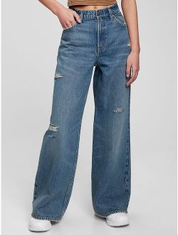 Teen Low Rise Wide Stride Jeans with Washwell