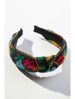 Embroidered Botanical Headband