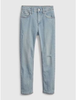 Kids Distressed Easy Taper Jeans with Washwell