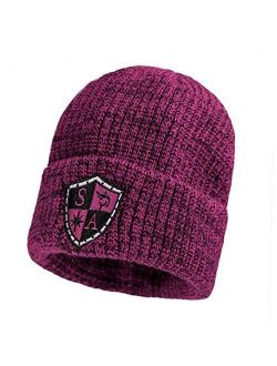 S A Co. Beanie | Mixed Pink Wool Beanie - 100% Acetate, Double-Needle Stitching, Machine Washable