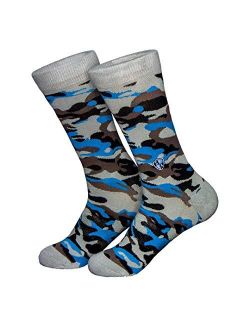 S A Aqua Blackout Military Camo Crew Socks for Men & Women - Quick Drying Performance Fiber Blend with Reinforced Toe & Heel