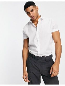 formal short sleeve shirt in white