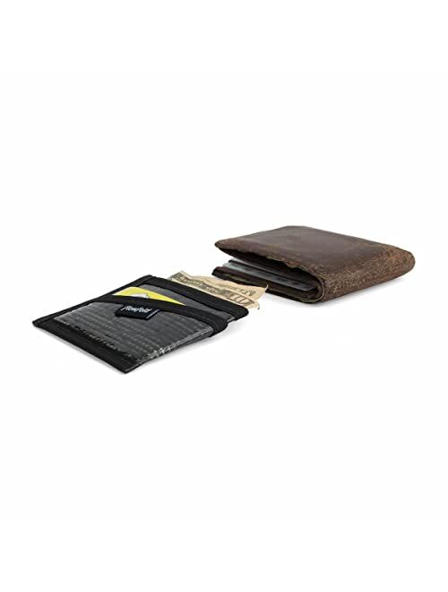Flowfold Recycled Sailcloth Craftsman 3 Pocket Card Holder Wallet - Front Pocket Wallet, Slim Card Holder & Recycled Sailcloth Wallet Made in USA (Black Sailcloth)