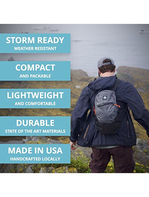 Flowfold Optimist Backpack Ultra Lightweight Minimalist Daypack, Small Backpack, 10L Backpack (Heather Grey)