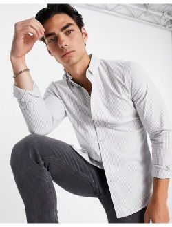 stripe oxford shirt in gray