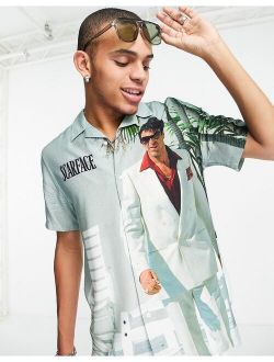 Scarface placement print shirt in mint