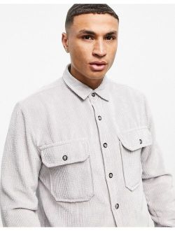 relaxed cord shirt in gray