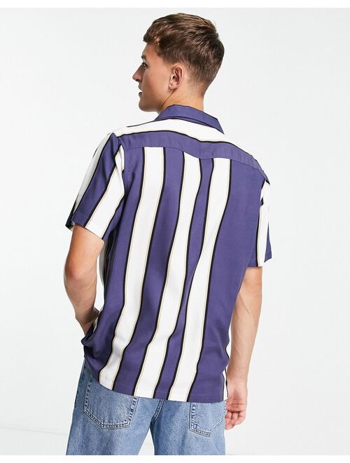 Topman stripe shirt in blue and white