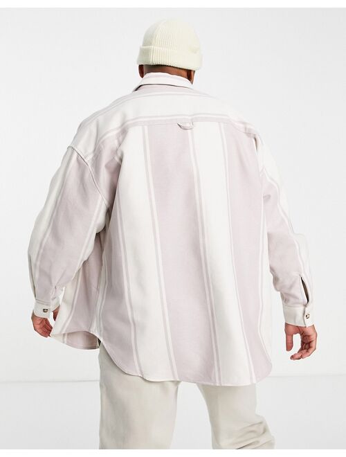 Topman relaxed stripe shirt in pink