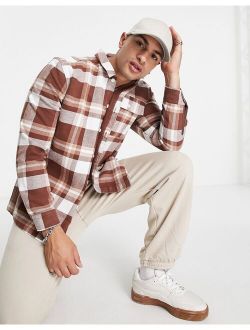 check overshirt in brown