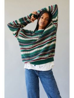 Vintage Printed Oversized Sweater