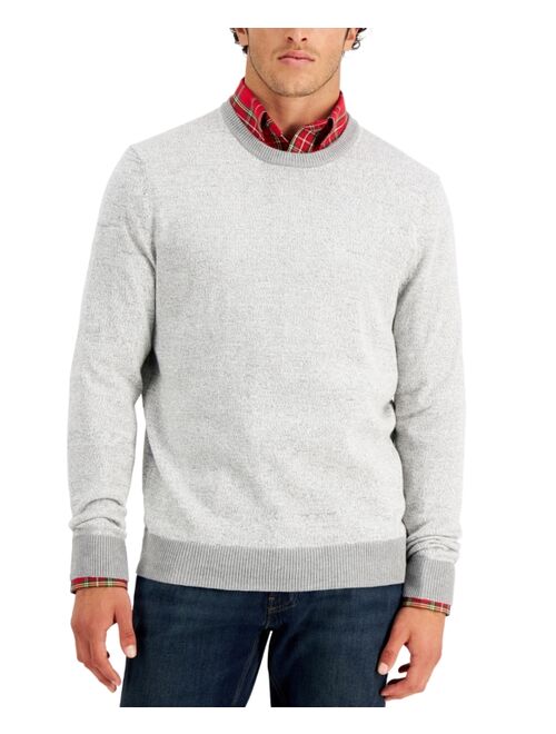 Club Room Men's Elevated Cotton Marl Sweater, Created for Macy's