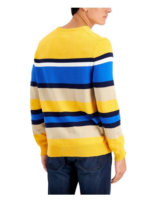 Club Room Regular-Fit Colorblocked Stripe Sweater, Created for Macy's