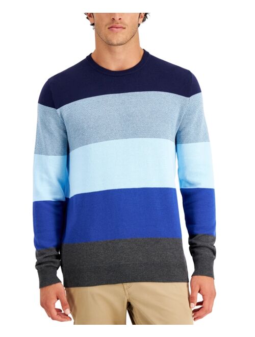 Club Room Men's Striped Lightweight Sweater, Created for Macy's
