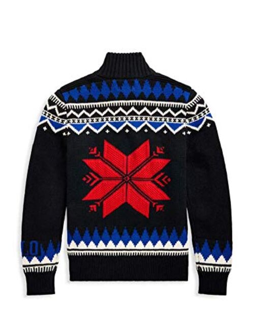 Polo Ralph Lauren Boy's Snowflake Merino Wool-Blend Zip Sweater