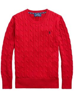 Boy's Cable Knit Long Sleeve Crewneck Sweater