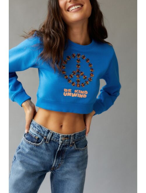 Urban outfitters UO Be Kind Embroidered Cropped Sweatshirt