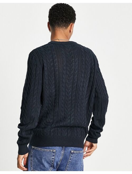 New Look cable knit jumper in navy