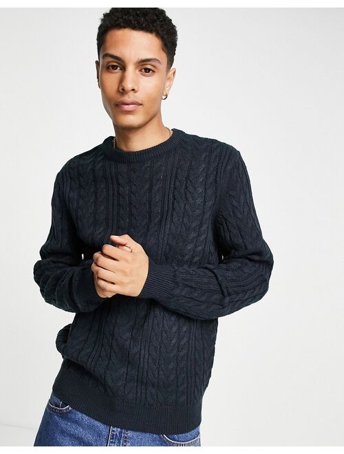New Look cable knit jumper in navy