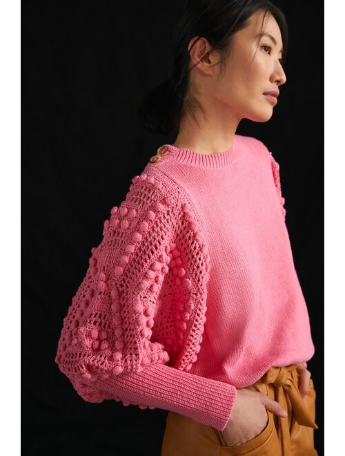 Stella Pardo Crochet-Sleeved Sweater