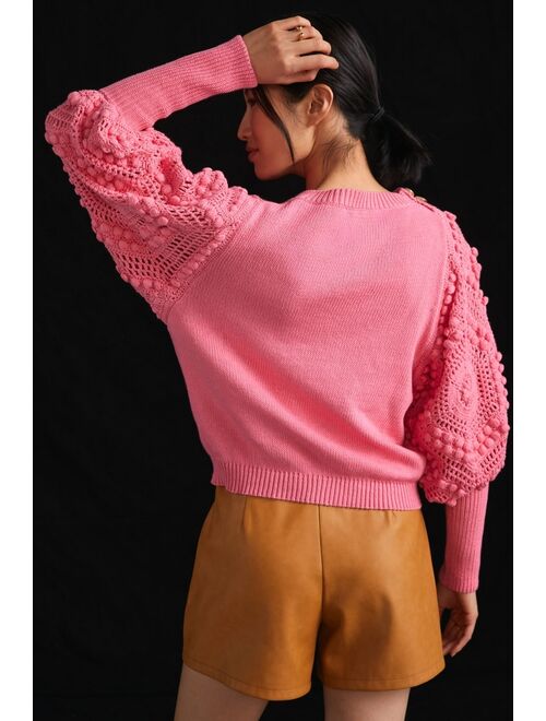 Stella Pardo Crochet-Sleeved Sweater