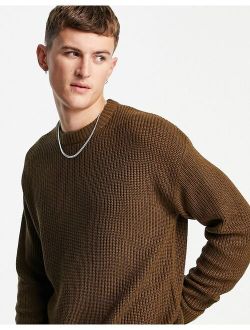 Originals oversized ribbed sweater in brown