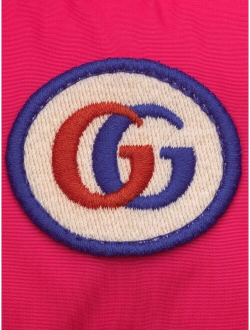 Gucci padded logo-patch hooded coat