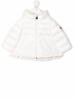 quilted padded hooded down coat