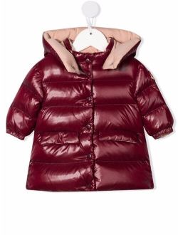 burgundy padded coat