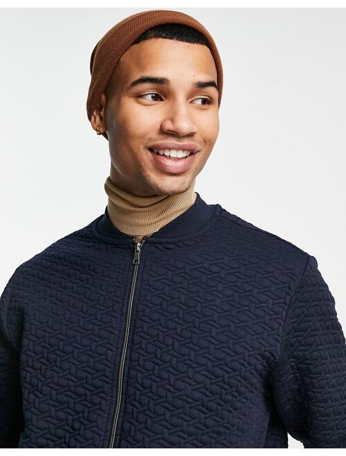 River Island onion quilt cardigan in navy