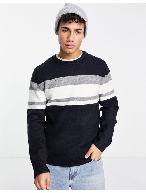 River Island soft touch knitted sweater in navy