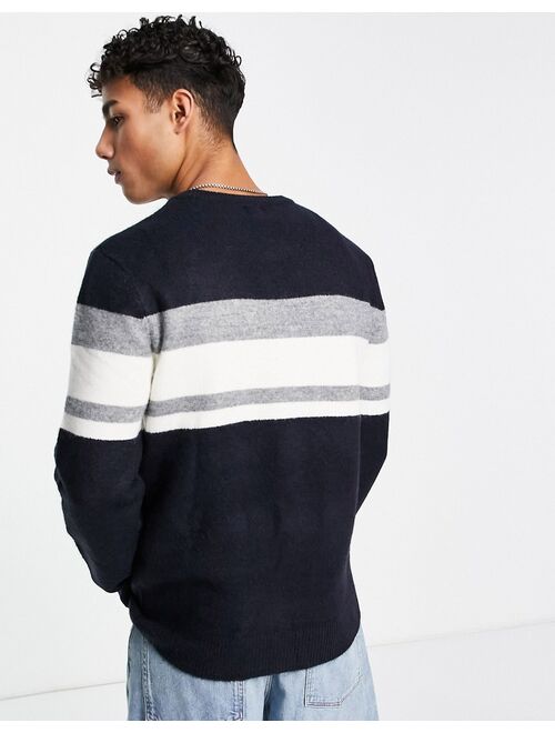 River Island soft touch knitted sweater in navy