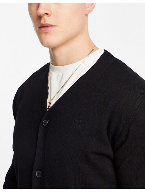 River Island essential winter solid cardigan in black