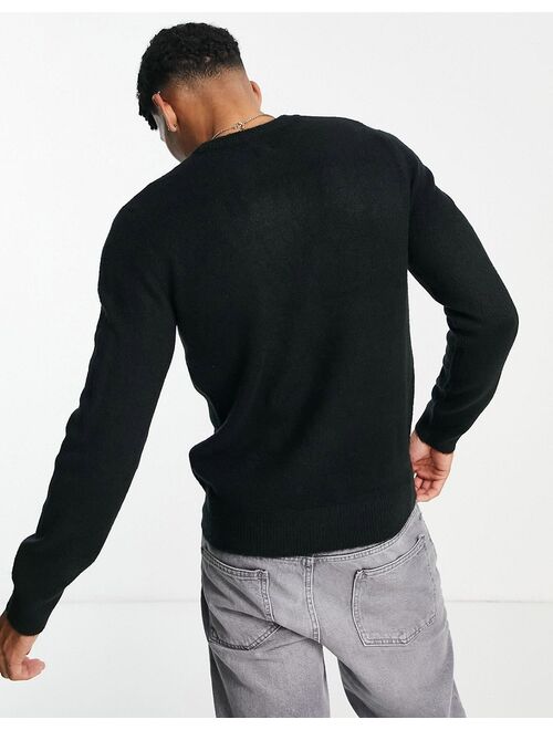 River Island soft touch knitted sweater in black