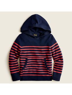 Kids' cashmere hoodie in stripe