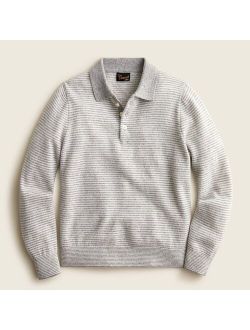 Kids' cashmere button-collar pullover sweater