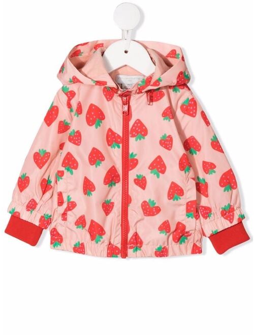 Stella McCartney strawberry-print hooded zip jacket