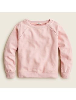 Girls' raglan-sleeve crewneck sweatshirt