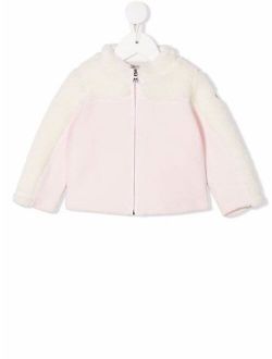 faux-shearling zip-up bomber jacket