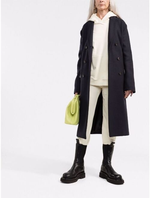 There Was One double-breasted long button-front coat