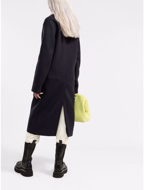 There Was One double-breasted long button-front coat