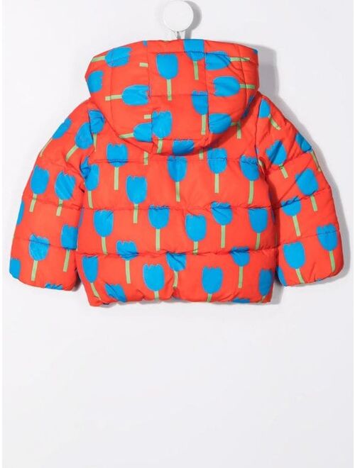 Stella McCartney floral-print hooded puffer jacket