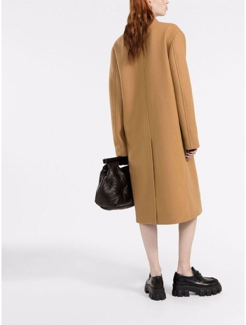 There Was One peak-lapel double-breasted long coat