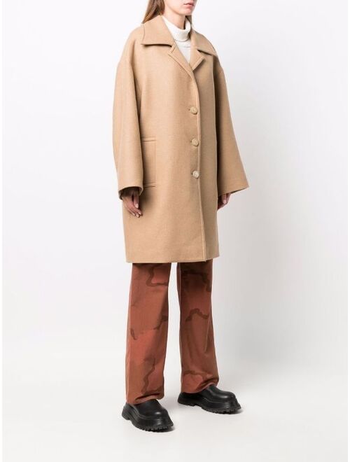 Palm Angels logo-print oversized coat